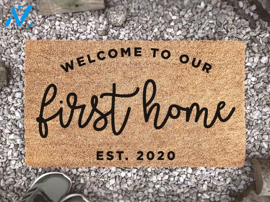 First Home Doormat - Personalized Family Mat - Custom Coir Doormat - Housewarming Gift - Realtor Gift