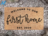 First Home Doormat - Personalized Family Mat - Custom Coir Doormat - Housewarming Gift - Realtor Gift