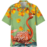 Flamingo Autumn Print Short Sleeve 