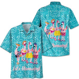 Flamingo Hawaii Let's Flamazing Print Short Sleeve 