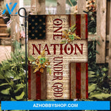 Flower cluster, Jesus cross, USA flag, One nation under God - Jesus Flag