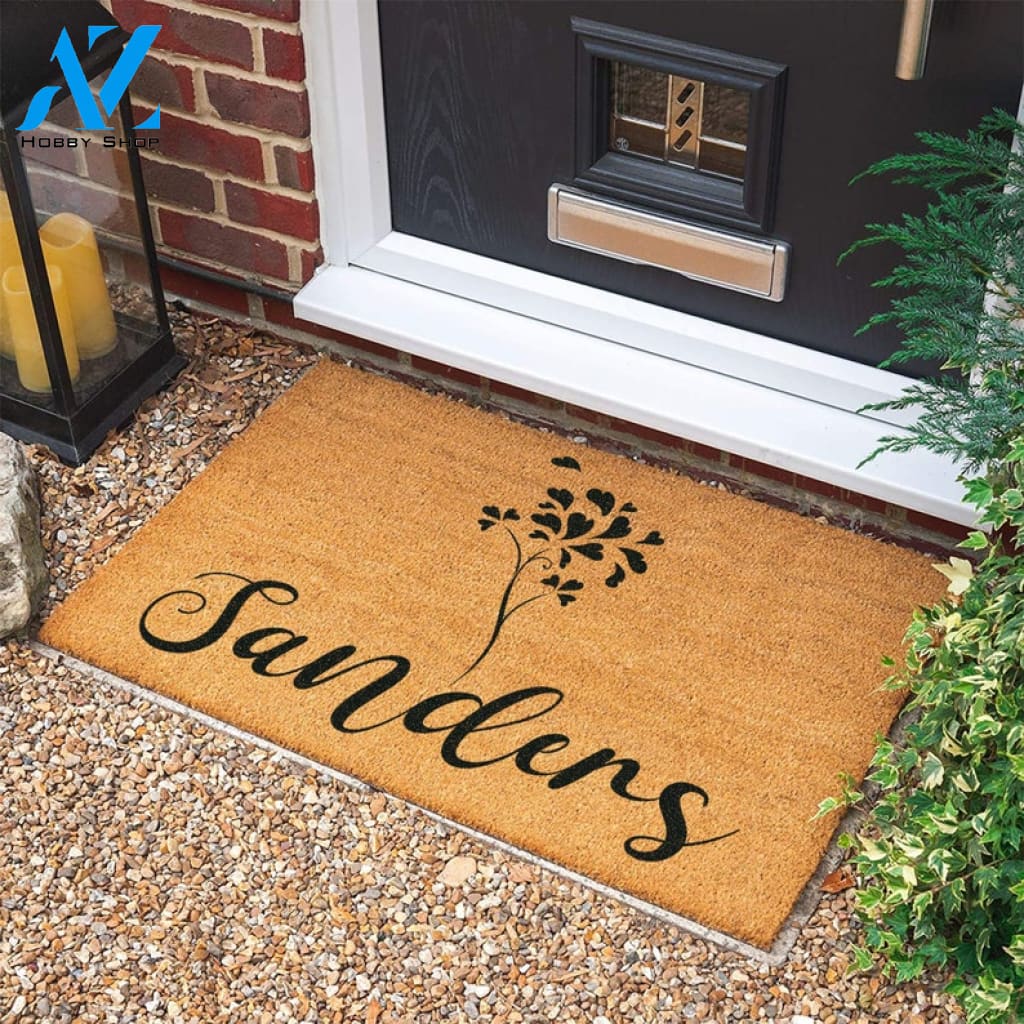 Flowers Doormat Housewarming Gift New Home Gift Personalized Gift Personalized Custom Doormat Welcome Door Mat
