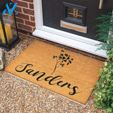 Flowers Doormat Housewarming Gift New Home Gift Personalized Gift Personalized Custom Doormat Welcome Door Mat