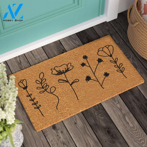 Flowers Doormat New Home Gift Housewarming Gift Personalized Gift Wedding Gift Personalized Custom Doormat |