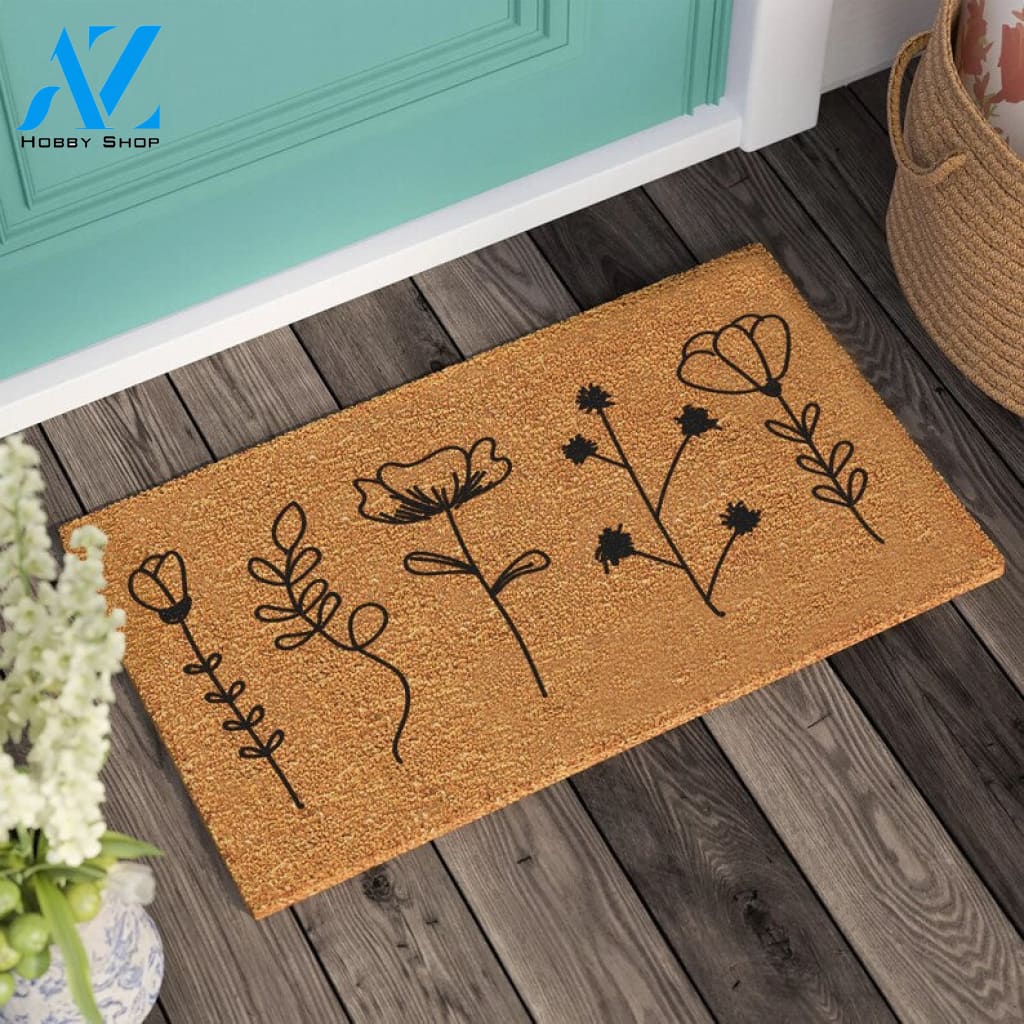 Flowers Doormat New Home Gift Housewarming Gift Personalized Gift Wedding Gift Personalized Custom Doormat |
