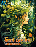 Forest Goddess 30 Pages Printable Coloring Book