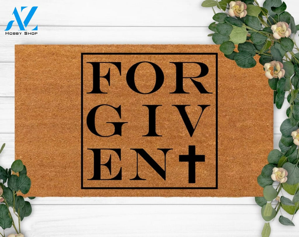 Forgive-Holiday Housewarming Gift-Custom Christian Home Decoration-Funny Welcome Doormat-Celebration Gift-New Home Gift
