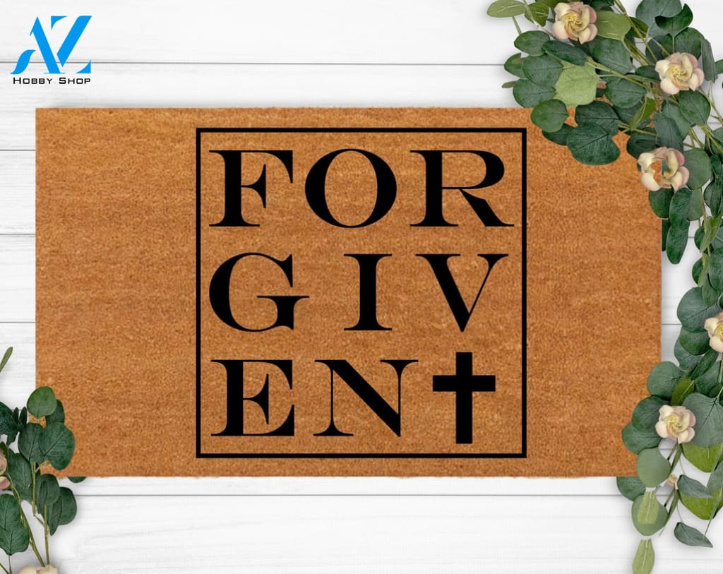 Forgive-Holiday Housewarming Gift-Custom Christian Home Decoration-Funny Welcome Doormat-Celebration Gift-New Home Gift