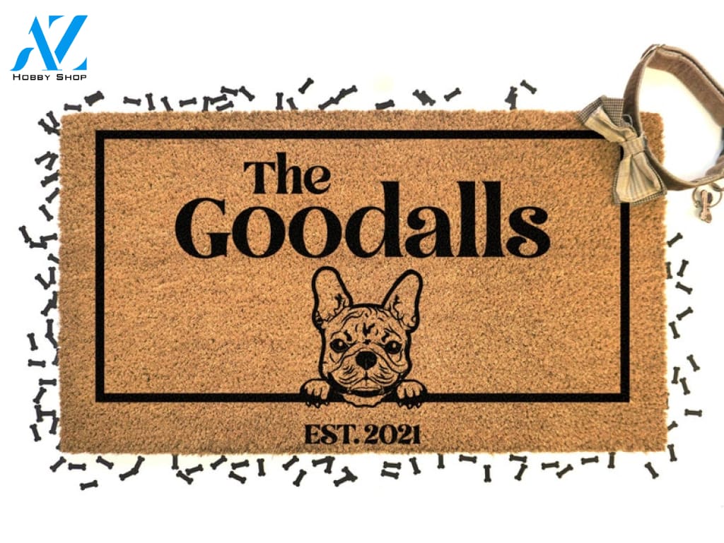 French Bulldog Door Mat - Dog Doormat- Custom Pet Breed - Personalized Animal Doormat - Frenchie - Couples Gift - Pet
