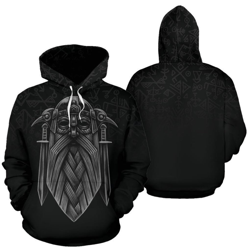 Unisex Hoodie All Over Print Viking Gifts Odin Viking Hoodie Unisex Hoodie