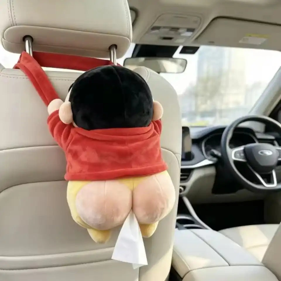 Funny Plush Car Tissue Holder Hanging Seat Organizer