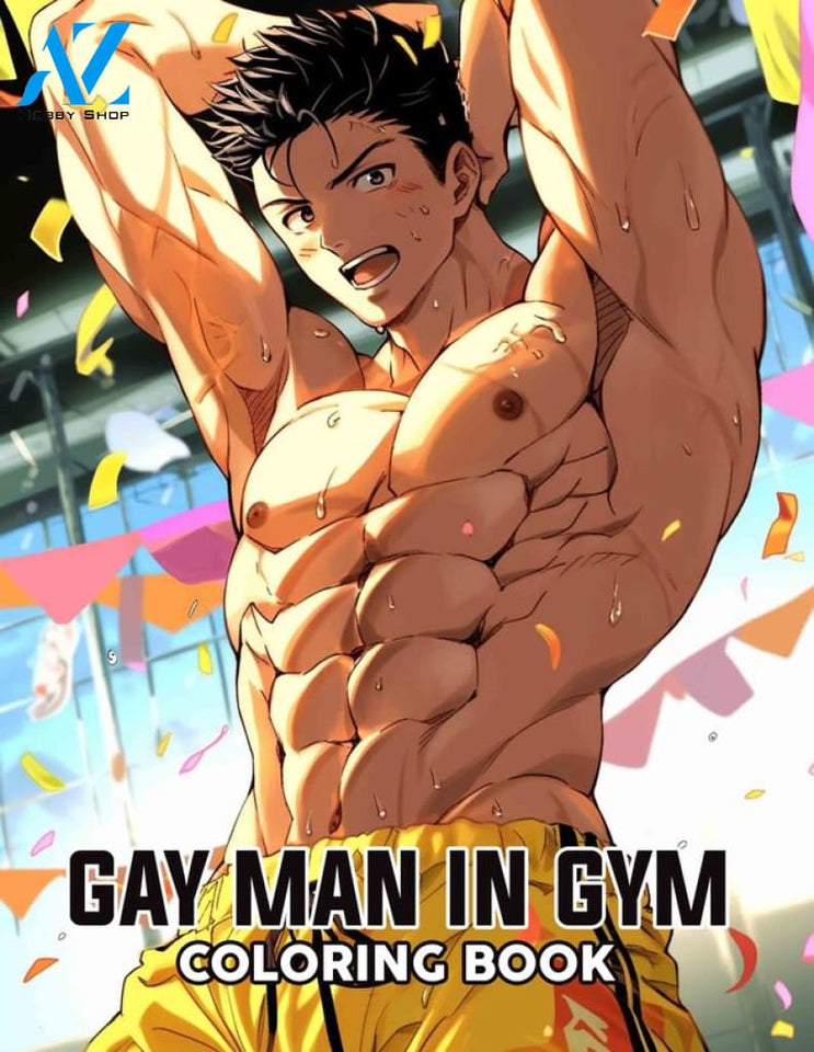 Gay Man In Gym 30 Pages Printable Coloring Book