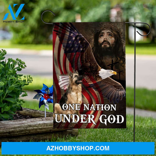 German Shepherd and eagle - One nation under God - Dog, Jesus Flag