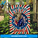 German shepherd drawing, US flag, White star, God bless America - Jesus Flag