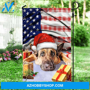 German shepherd on Christmas - Jesus, German shepherd, Christmas Flag