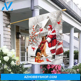 German shepherd with Santa Claus - German shepherd, Christmas, Cardinal Flag