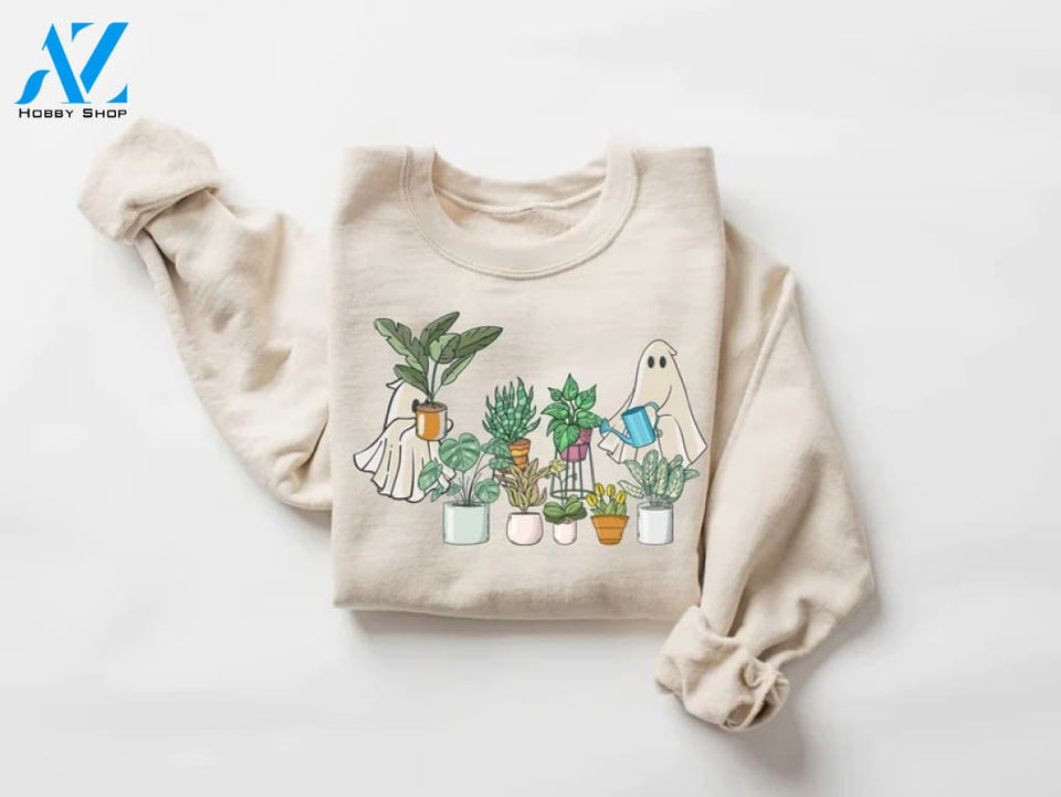 Ghost Plant Lady Sweatshirt Shirt Halloween Plants Gift For Lovers