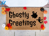 Ghostly Greetings Door Mat - Halloween Welcome Mat - Seasonal Doormat - Fall Decor - Home Decor - Halloween Decor -