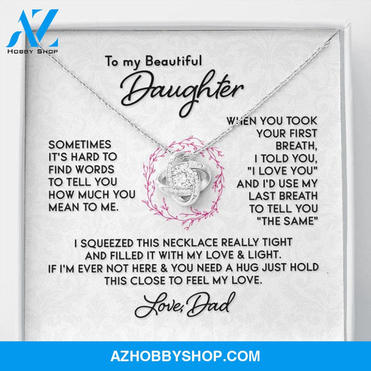 Gift for Daughter - "First Breath" Silver Necklace From Dad