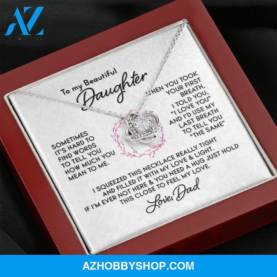 Gift for Daughter - "First Breath" Silver Necklace From Dad