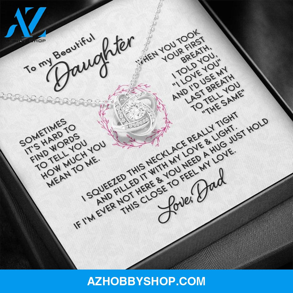 Gift for Daughter - "First Breath" Silver Necklace From Dad