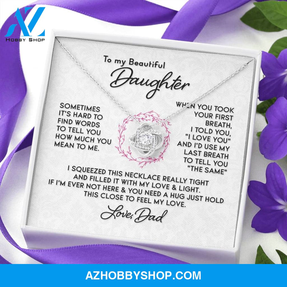 Gift for Daughter - "First Breath" Silver Necklace From Dad