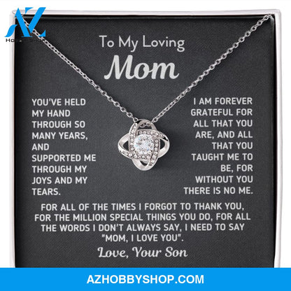 Gift for Mom From Son - "Without You There Is No Me" Silver Necklace