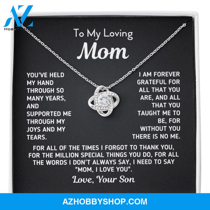 Gift for Mom From Son - "Without You There Is No Me" Silver Necklace