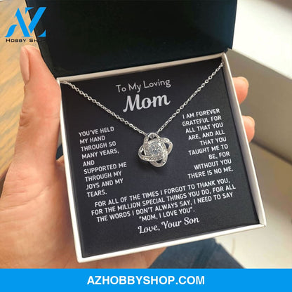 Gift for Mom From Son - "Without You There Is No Me" Silver Necklace
