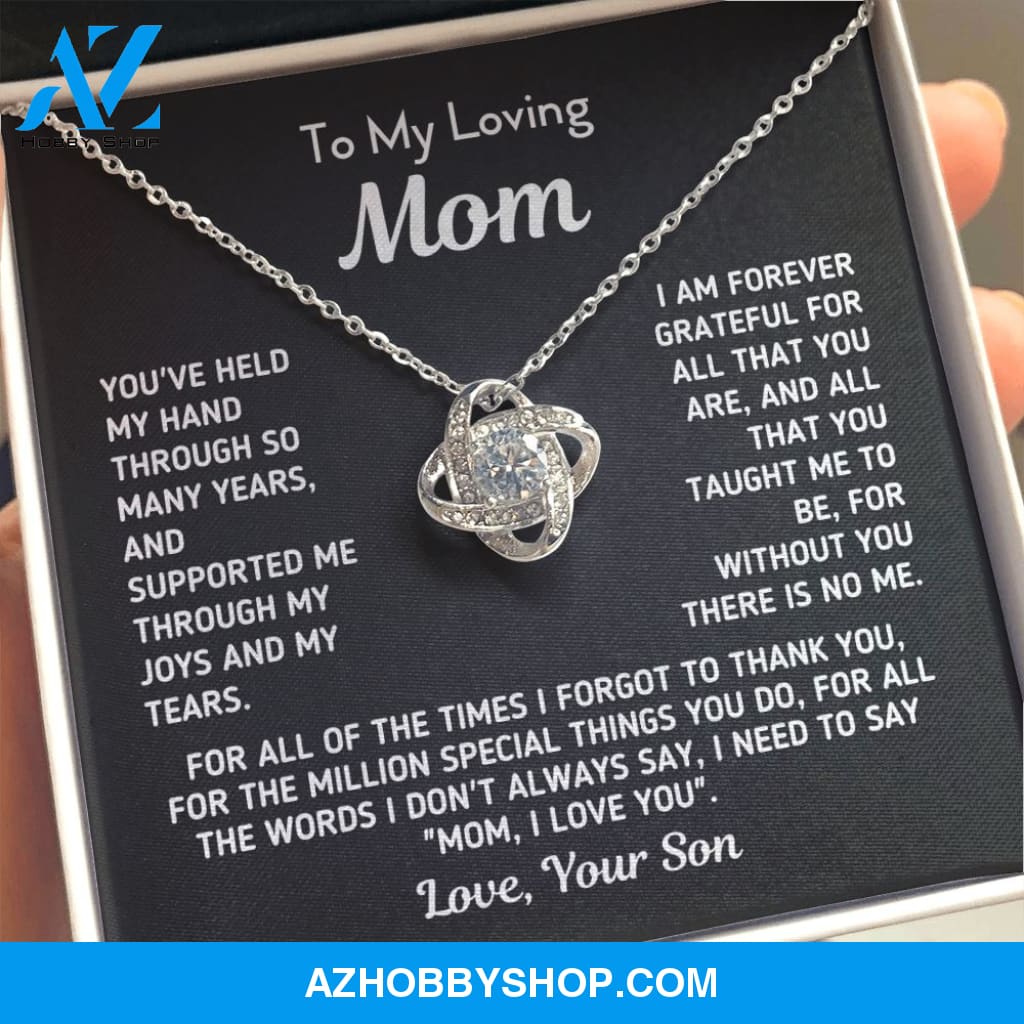 Gift for Mom From Son - "Without You There Is No Me" Silver Necklace