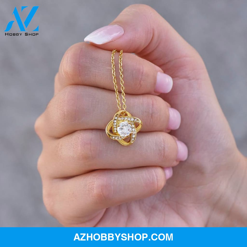 Gift for Wife "I Can't Live Without You" Gold Knot Necklace