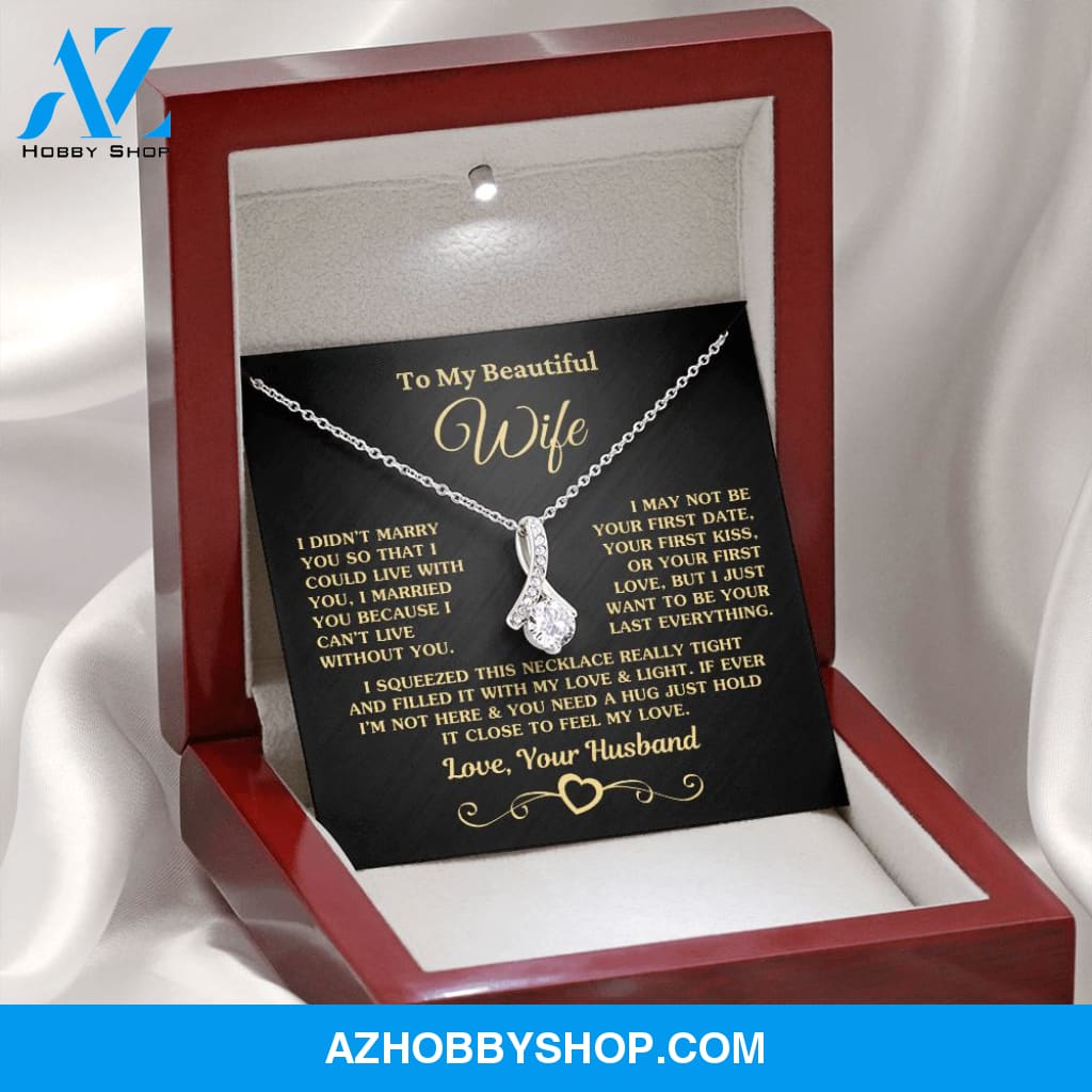 Gift for Wife "I Can't Live Without You" Gold Necklace