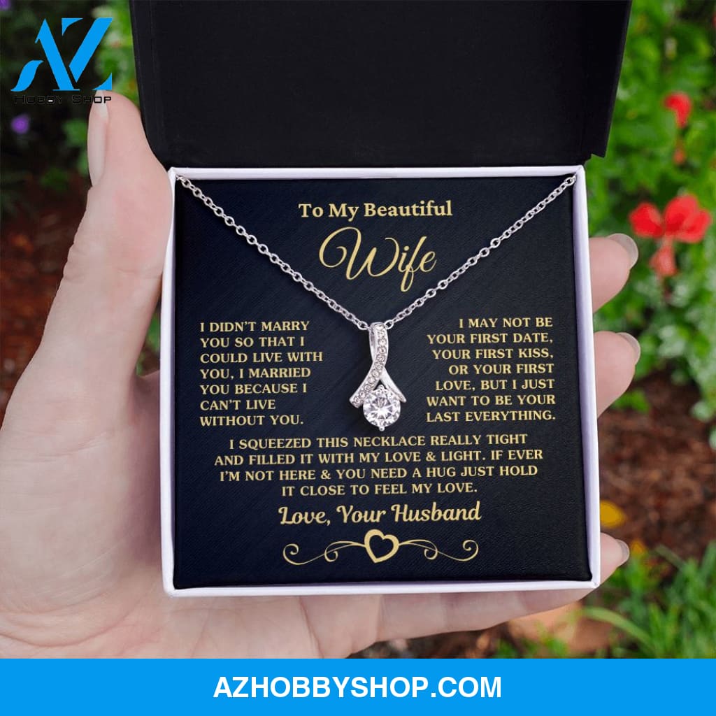 Gift for Wife "I Can't Live Without You" Gold Necklace