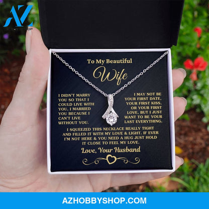 Gift for Wife "I Can't Live Without You" Gold Necklace