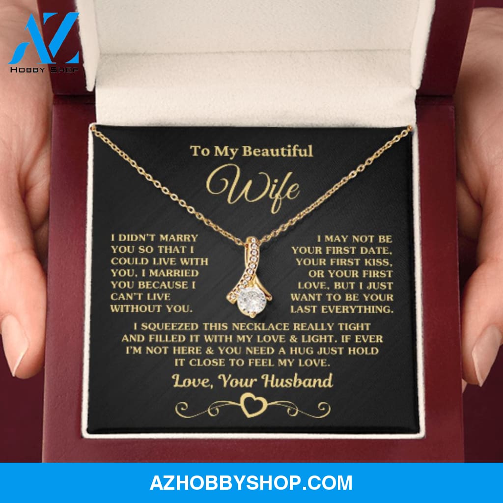 Gift for Wife "I Can't Live Without You" Gold Necklace