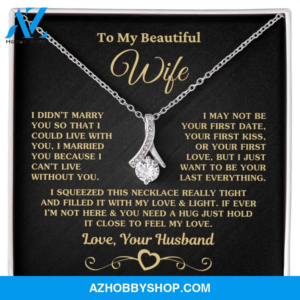 Gift for Wife "I Can't Live Without You" Gold Necklace