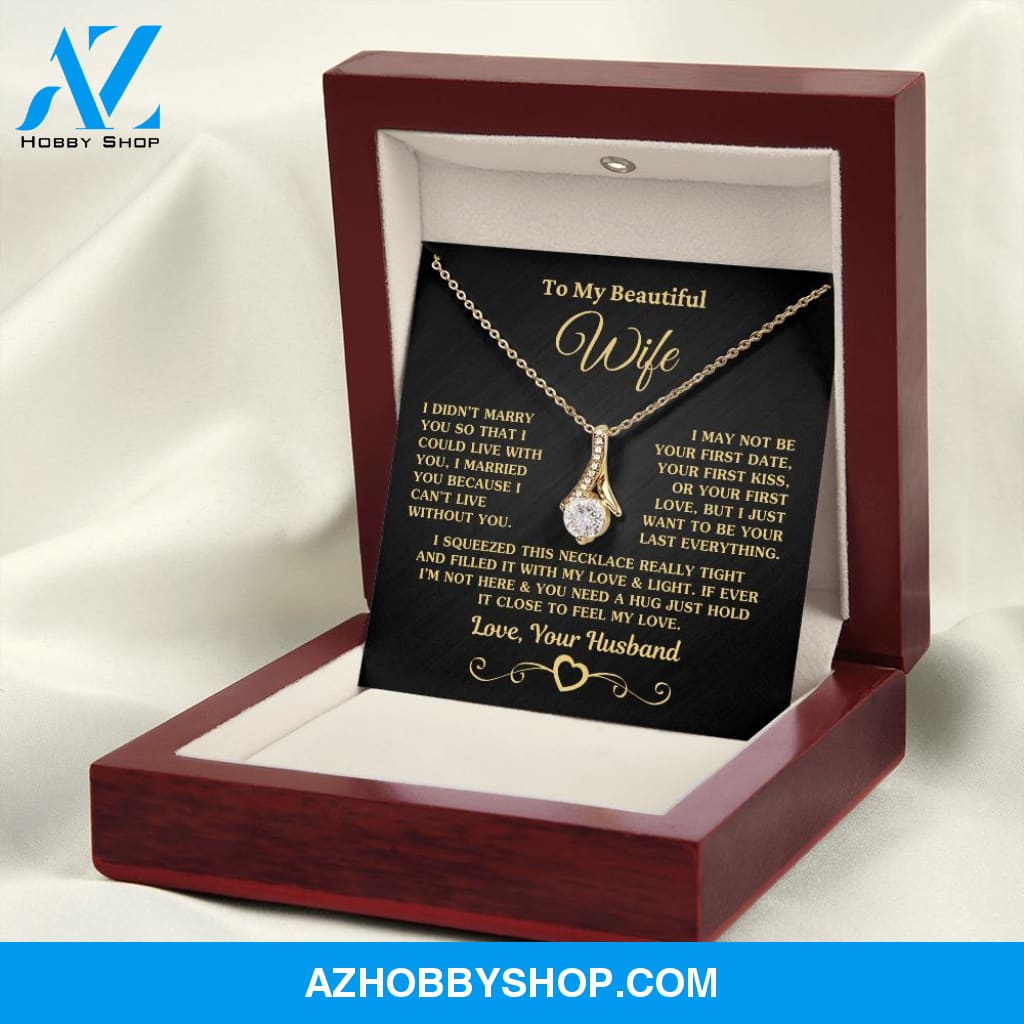 Gift for Wife "I Can't Live Without You" Gold Necklace