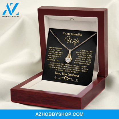 Gift for Wife "I Can't Live Without You" Gold Necklace