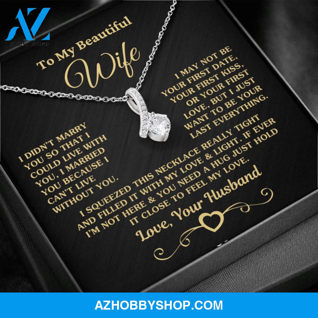 Gift for Wife "I Can't Live Without You" Gold Necklace