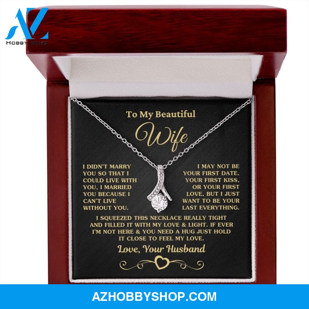 Gift for Wife "I Can't Live Without You" Gold Necklace
