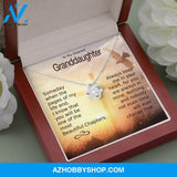 Gift To My Dearest Granddaughter White Gold Necklace "Always Keep Me in Your Heart"