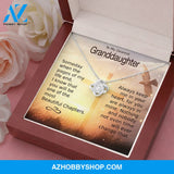 Gift To My Dearest Granddaughter White Gold Necklace "Always Keep Me in Your Heart"