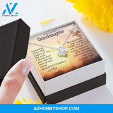 Gift To My Dearest Granddaughter White Gold Necklace "Always Keep Me in Your Heart"