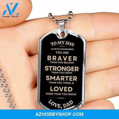 Gift To My Son - Military Dog Tag from Dad, Best Gift for Son on Christmas, Birthday, Graduation