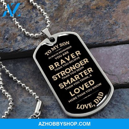 Gift To My Son - Military Dog Tag from Dad, Best Gift for Son on Christmas, Birthday, Graduation