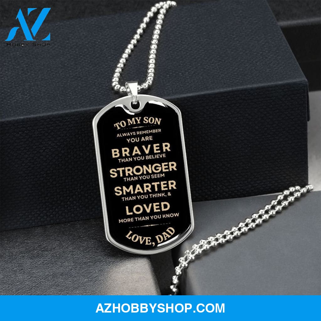 Gift To My Son - Military Dog Tag from Dad, Best Gift for Son on Christmas, Birthday, Graduation