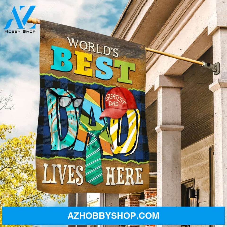Gifts for dad, Best dad ever, World's best dad lives here - Family Flag