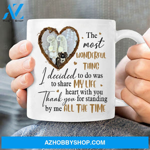 Gnome couple, The wedding, Thank you for standing by me - Couple White Mug