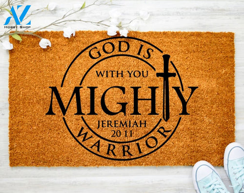 God Is Mighty Doormat Jesus Doormat Bible Decorating Christ Doormat Porch Decor Housewarming Doormat Coir doormat