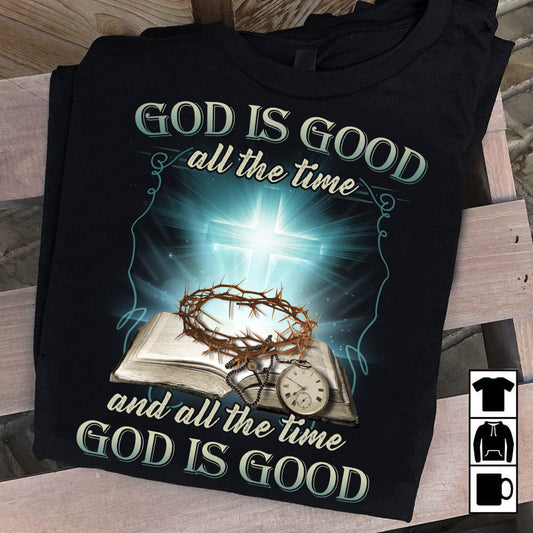 Diamond cross, Bible, God is good all the time - Jesus Apparel